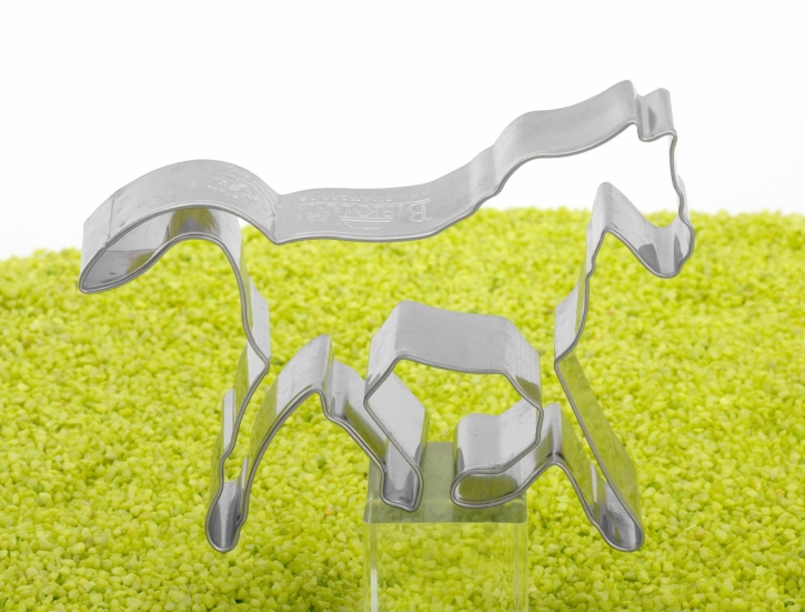 Ausstecher Pferd im Trab Edelstahl 11cm