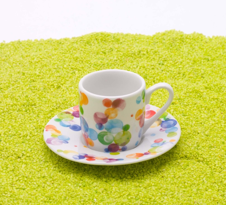 Espressotasse Porzellan Colourful Cast Bubbles 85ml