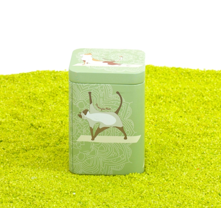 Teedose Yoga Katzen grün 100g