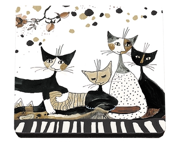 Untersetzer aus Filz mit MDF Druck Wachtmeister - Cats Sepia (Katzen)