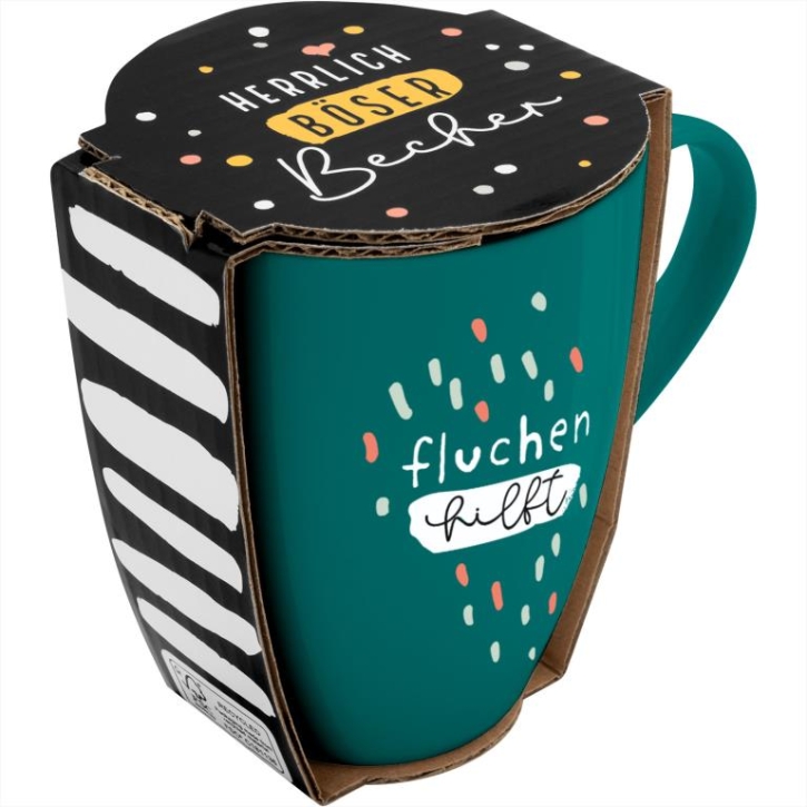 Becher Porzellan Herrlich böser Becher Fluchen 350ml