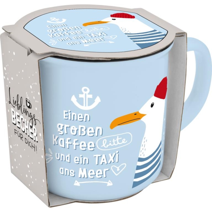 Becher Porzellan "Lieblingsbecher für Dich" Meer 350 ml