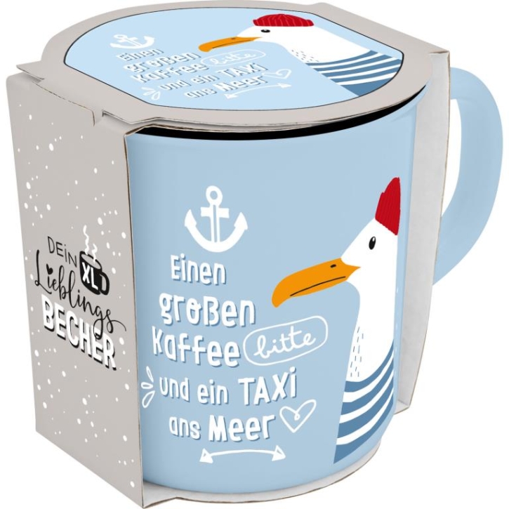 Extragroßer Lieblingsbecher Porzellan Meer 550 ml