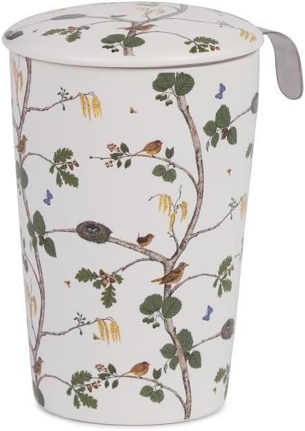 Trinkbecher Teaeve Porzellan mit Deckel & Edelstahlsieb Merla 350ml