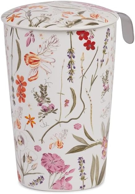 Trinkbecher Teaeve Porzellan mit Deckel & Edelstahlsieb Mira 350ml
