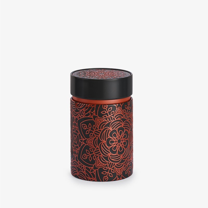 Teedose Case Mandala rund ebony 150g
