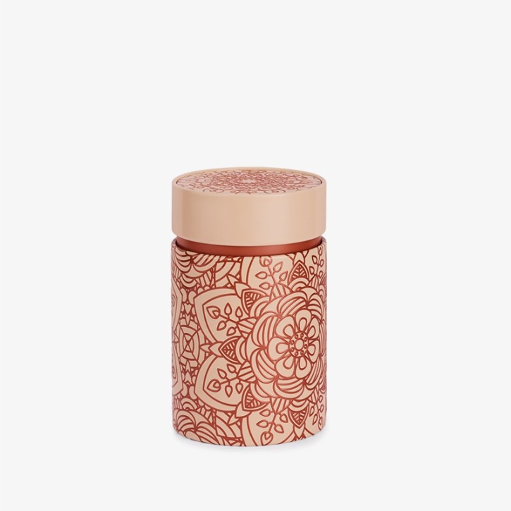 Teedose Case Mandala rund ivory 150g