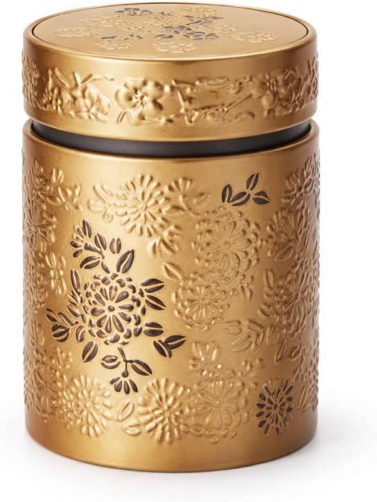 Teedose Case Yumiko rund gold 500g
